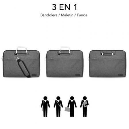 Subblim Maletín Business Laptop Sleeve 13,3-14 pulg Gris